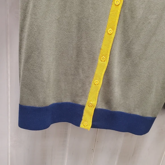 Talbots Grandpa Cardigan Colorblock Button Up Retro 70s - Picture 8 of 13